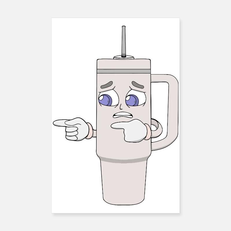 Besorgtes Shaker-Cup-Maskottchen Poster 20x30 cm
