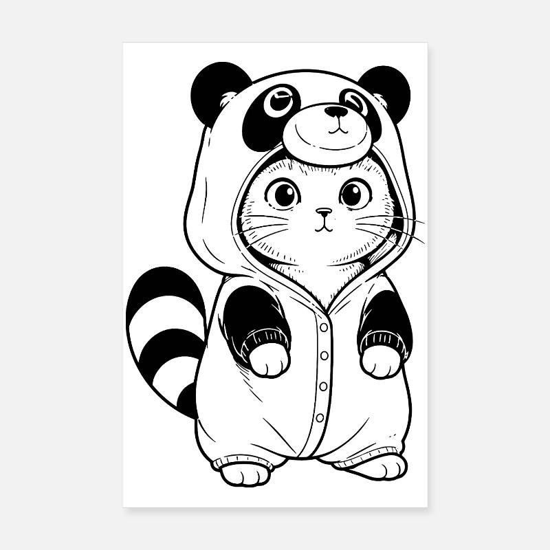 Sweat à capuche câlin Panda Poster 20 x 30 cm