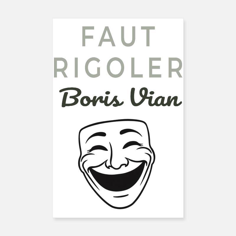 Faut Rigoler Boris Vian Poster 20 x 30 cm