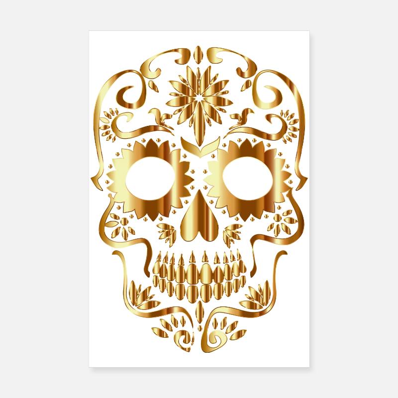 crâne - Poster 20 x 30 cm - blanc