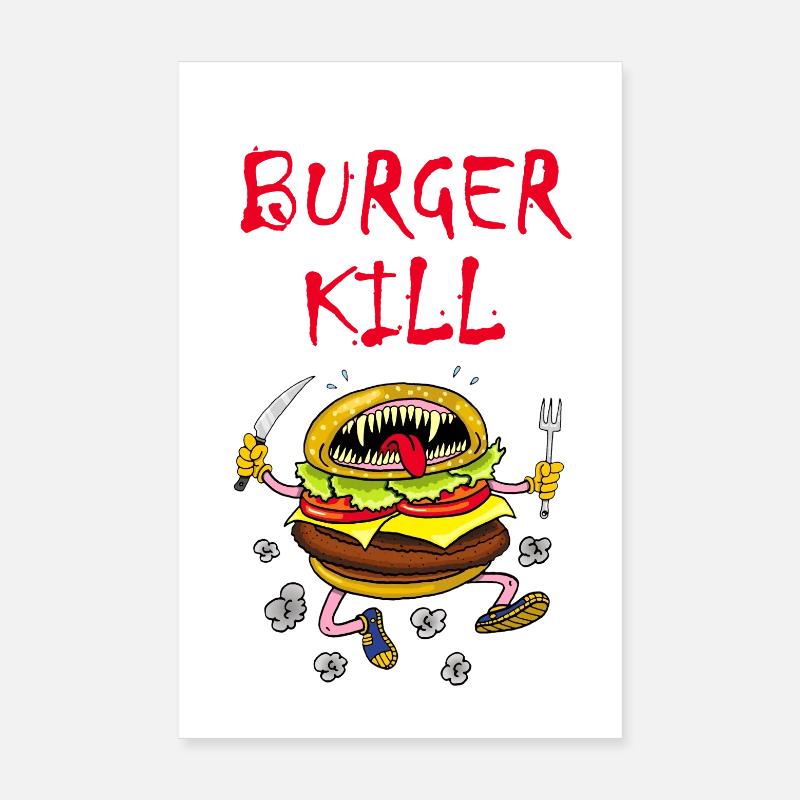 Carnivorous hamburger Poster 8" x 12" (20x30 cm)
