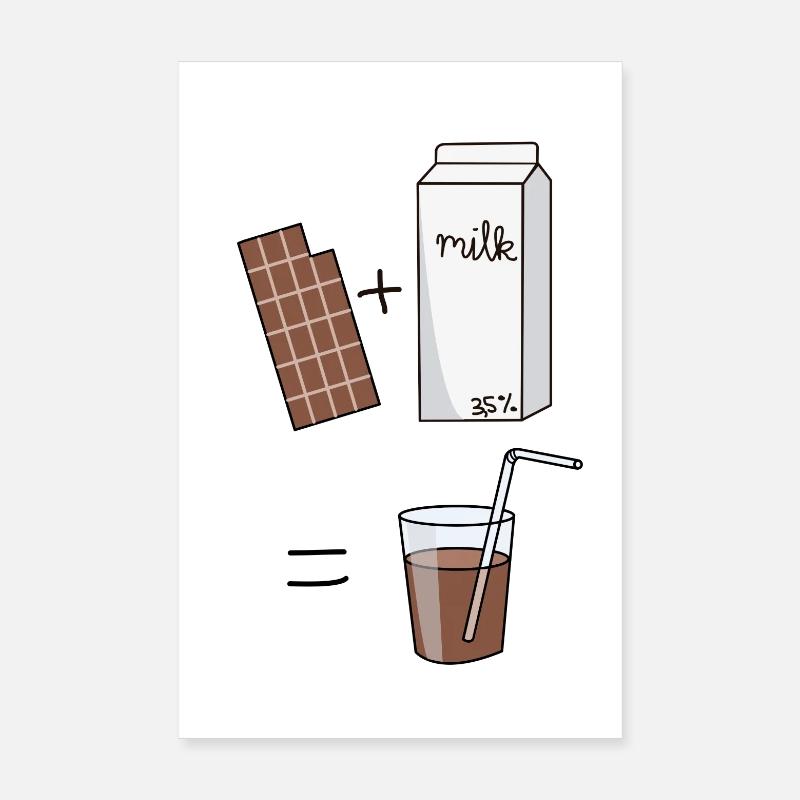 schokomilch Milch Schokolade Poster 20x30 cm