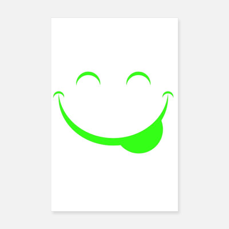 Lustiges Gesicht - Poster 20x30 cm - Weiß