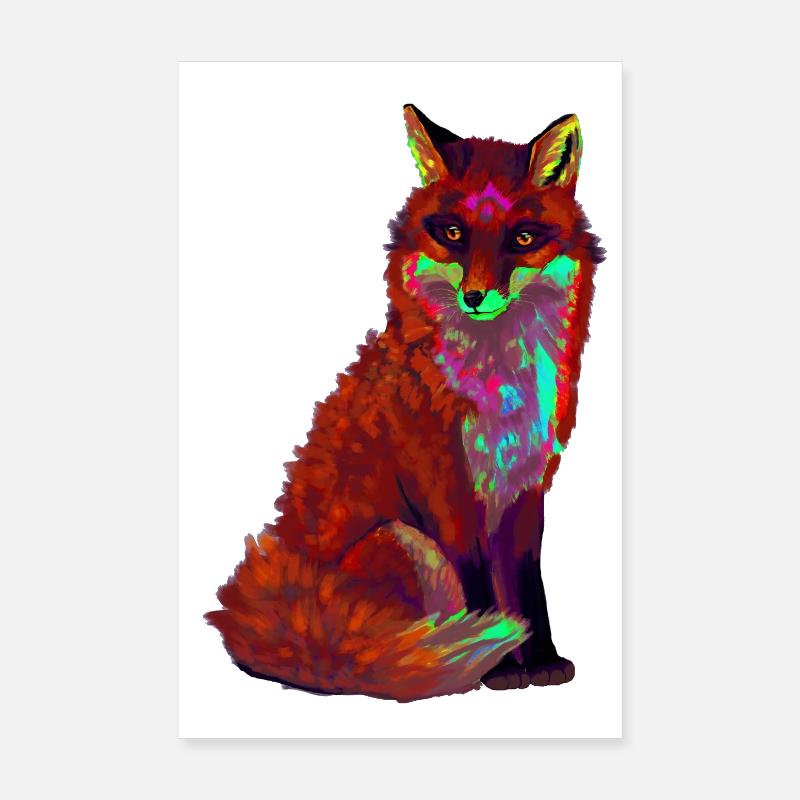 Roter Fuchs - Poster 20x30 cm - Weiß