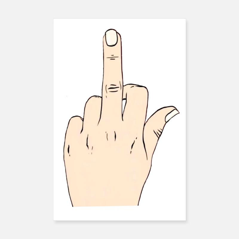 Mode doigt du milieu Poster 20 x 30 cm