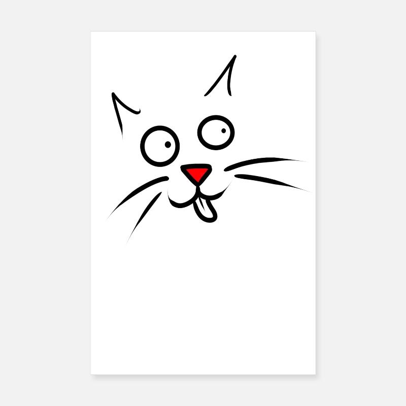 cat - Poster 20x30 cm - Weiß