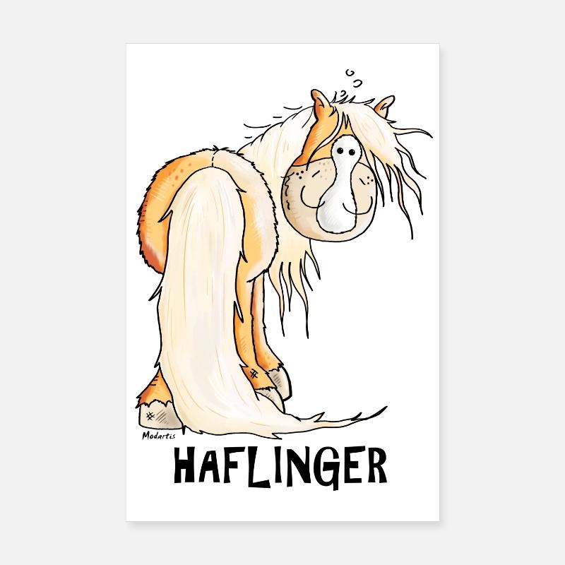 Drôle Haflinger Cheval Poster 20 x 30 cm