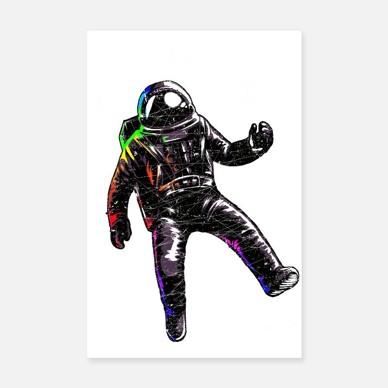 Astronaut schwebt im Weltall Poster 20x30 cm