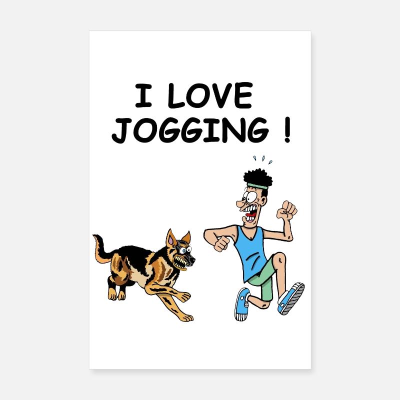 the jogger and the dog Poster 8" x 12" (20x30 cm)