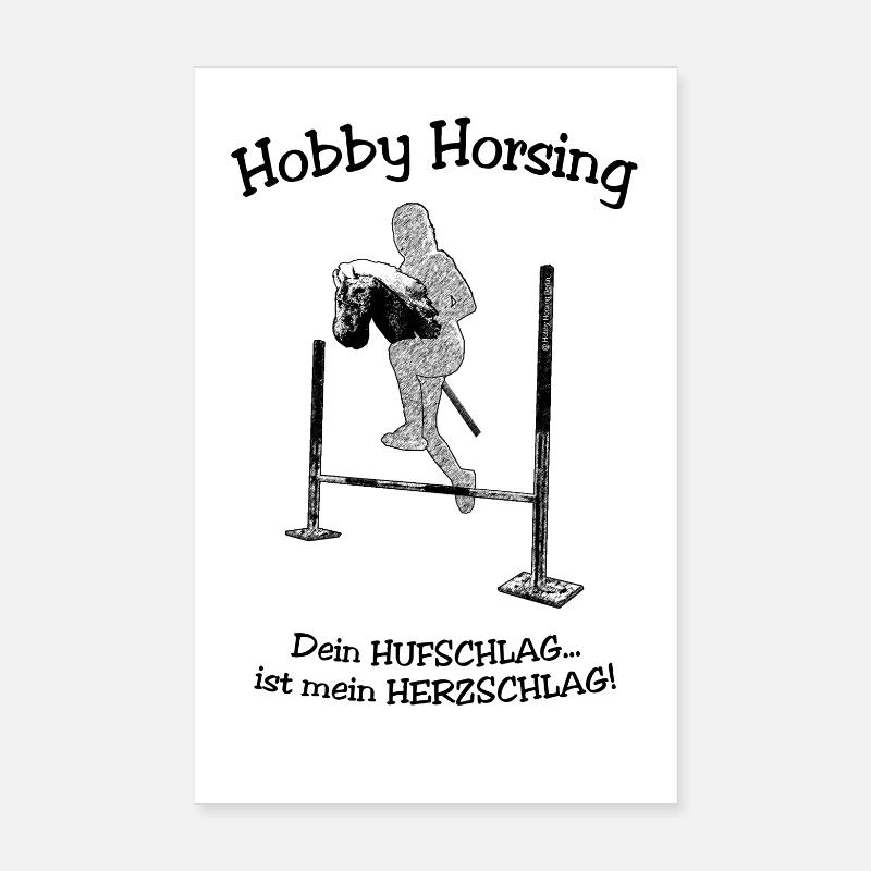 Hobby Horsing Spruch - Poster 20x30 cm - Weiß