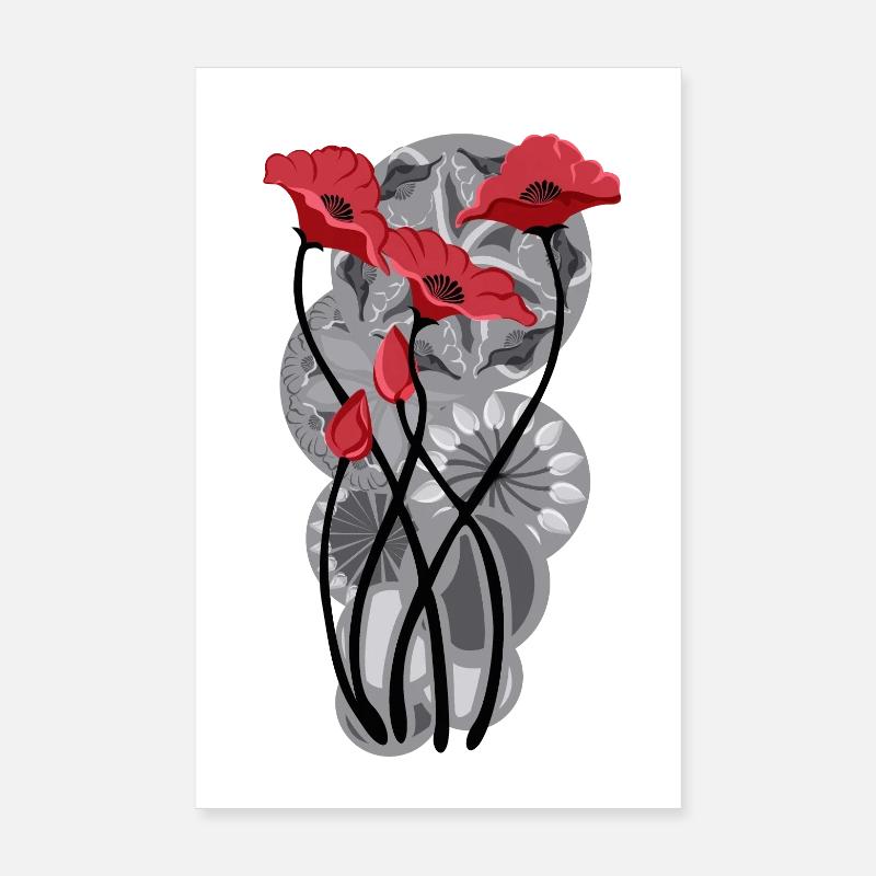 Schmetterlingsmohn Tattoo Poster 20x30 cm