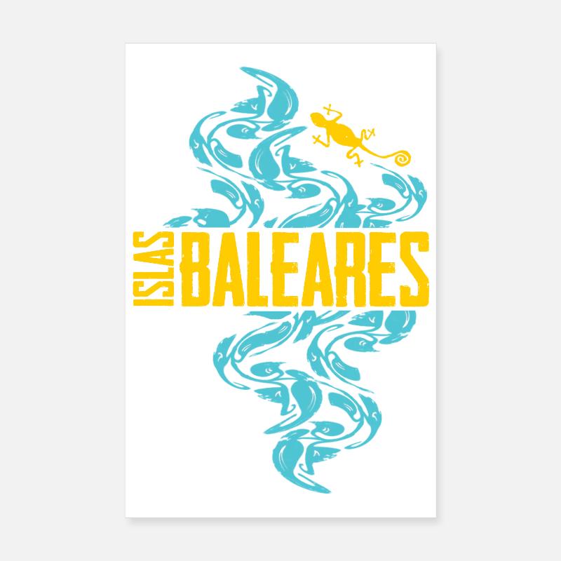 Balearic Islands Waves Pattern Poster 8" x 12" (20x30 cm)