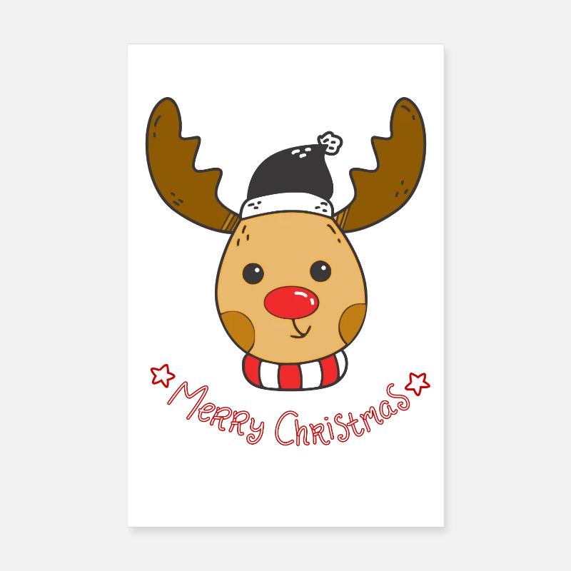 Conception de Noël mignon renne Rudolph Poster 20 x 30 cm