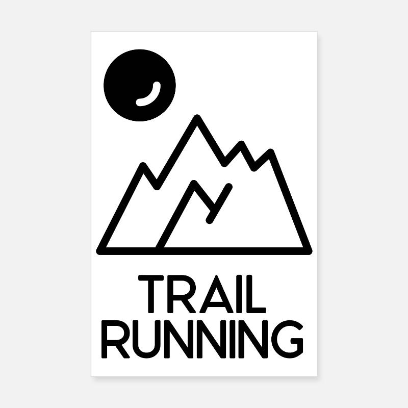 Trailrunning - Poster 20x30 cm - Weiß