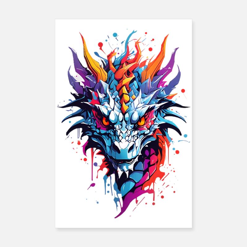 Cool Dragon - Poster 8" x 12" (20x30 cm) - white