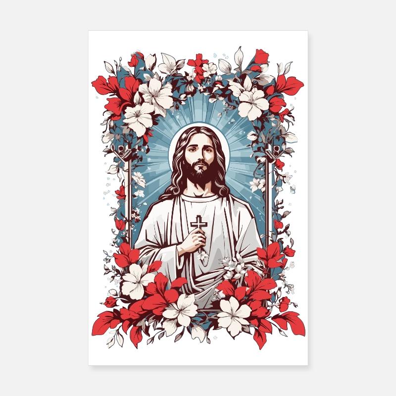 Jesus Christus - Poster 20x30 cm - Weiß