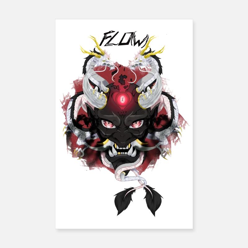 Flow's Oni Mask Poster 8" x 12" (20x30 cm)