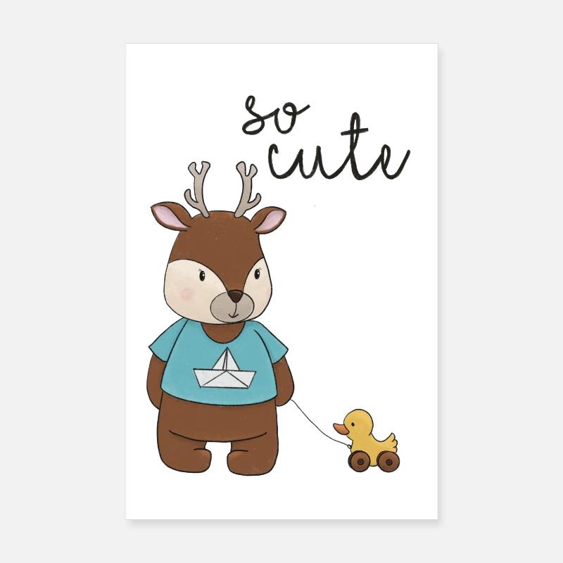 So Cute – Reh mit Entchen 🦌💛 Poster 20x30 cm