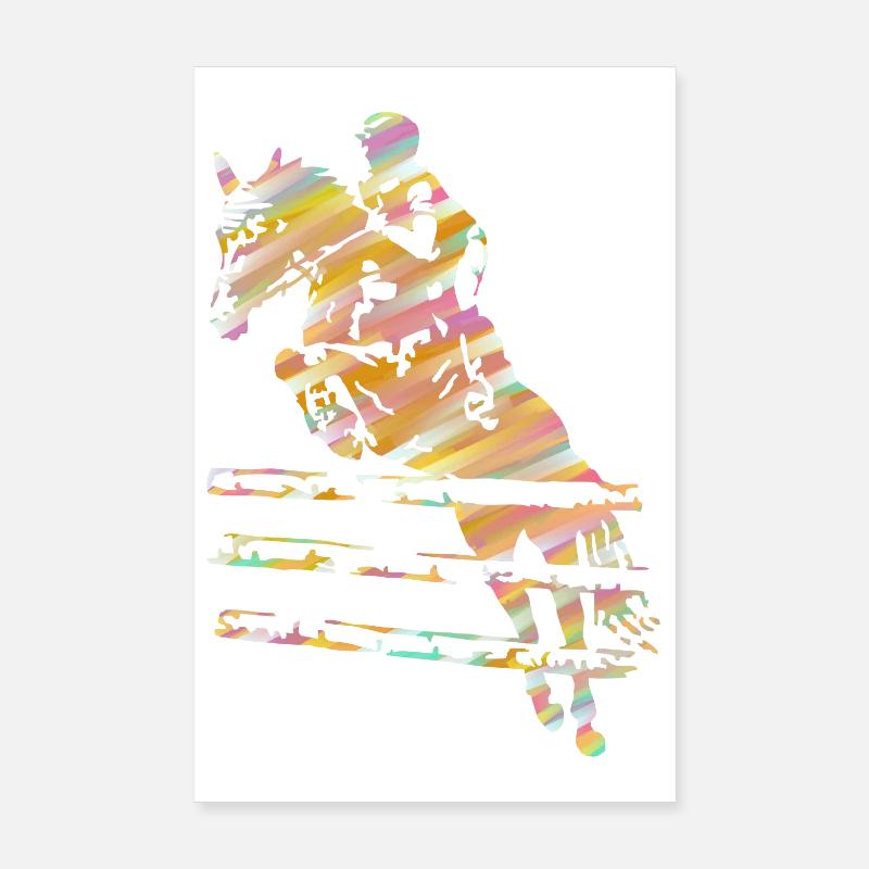 Cavalier Saut d’obstacles Poster 20 x 30 cm