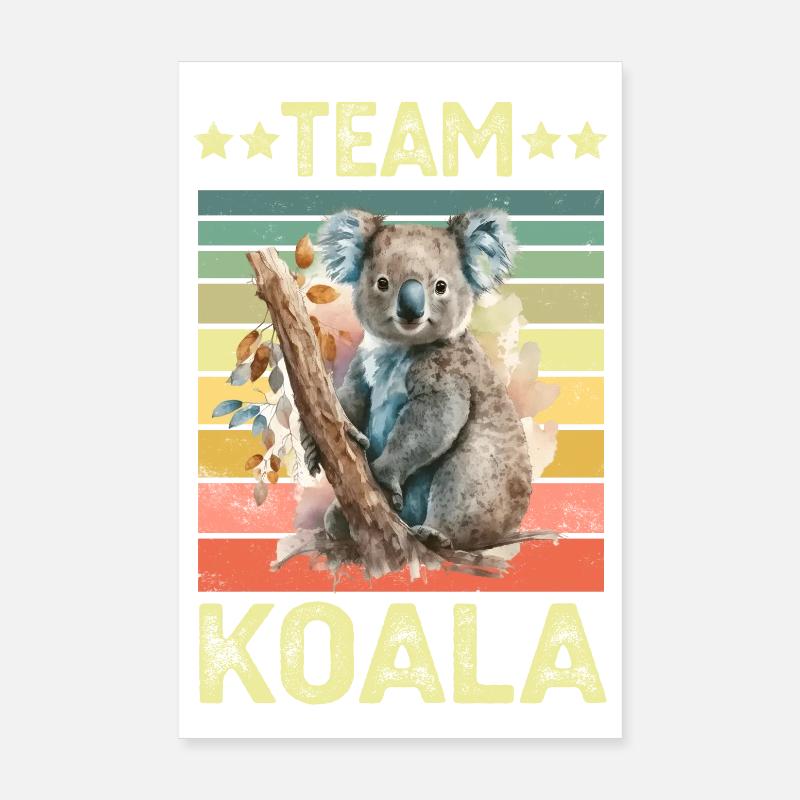 Koala Koalabär - Poster 20x30 cm - Weiß