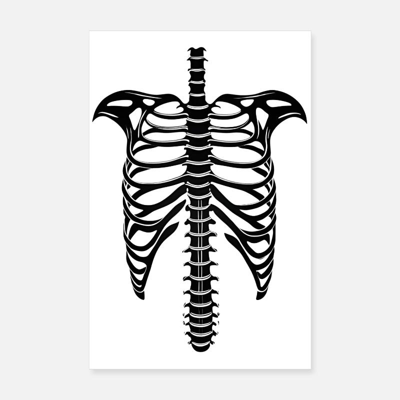 halloween, cage thoracique, squelette Poster 20 x 30 cm