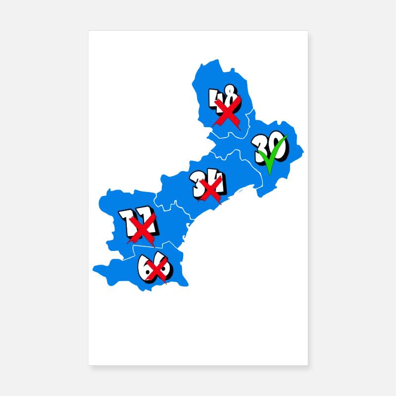 Région Languedoc Roussillon Poster 20 x 30 cm