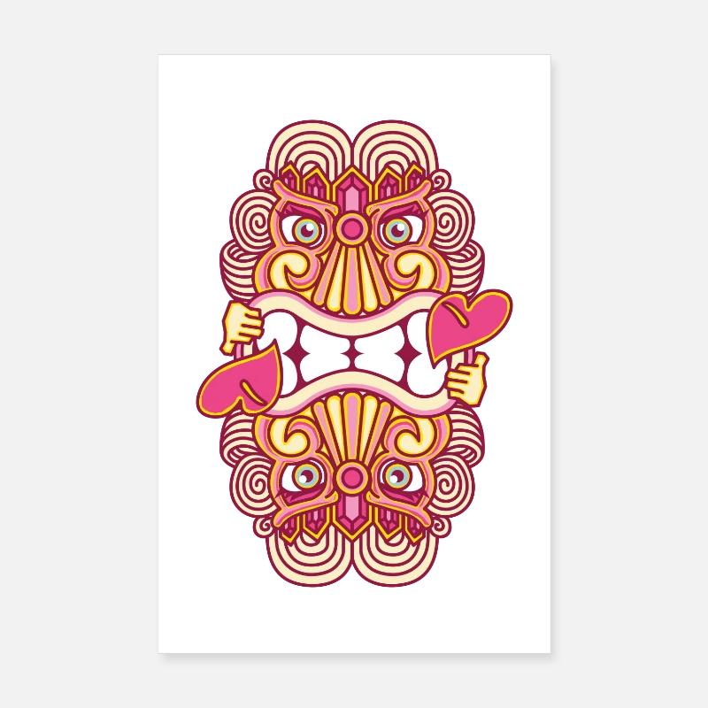 Red Tiki Queen - Anthurium - Poster 8" x 12" (20x30 cm) - white