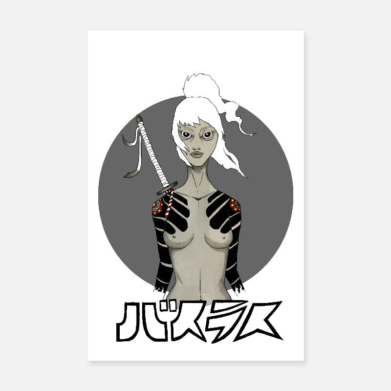 Samurai Girl Poster 20x30 cm
