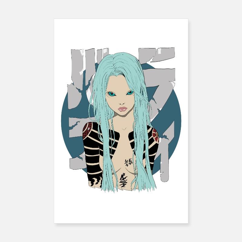 Blue - Poster 20x30 cm - Weiß