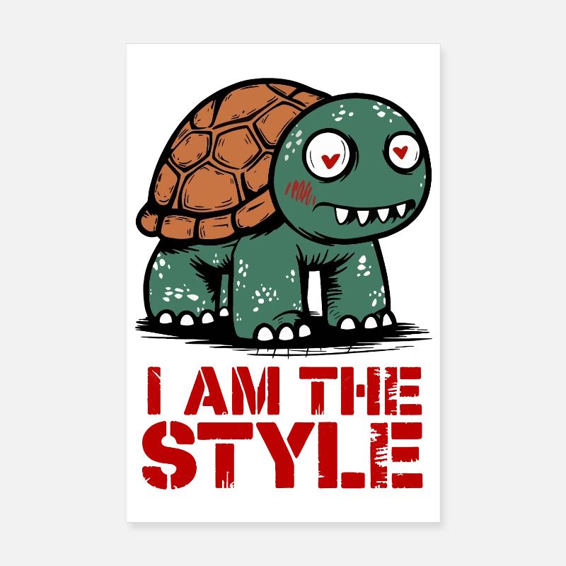 Tortue Je suis le Style Poster 20 x 30 cm