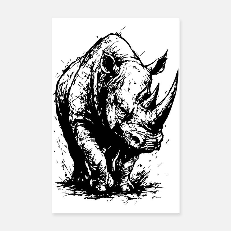 Nashorn: Wildherz Poster 20x30 cm