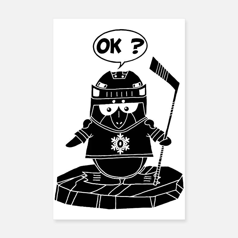 Pingouin sportif noir Poster 20 x 30 cm