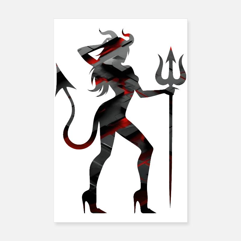 Conception de la silhouette du chasseur de démons intrépide Poster 20 x 30 cm