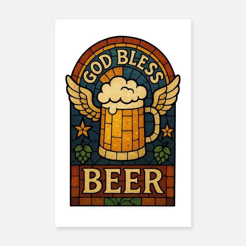 Gott segne Bier Poster 20x30 cm
