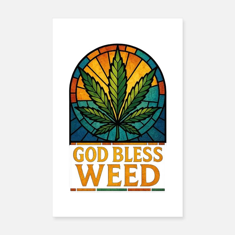 God Bless Weed Poster 20 x 30 cm