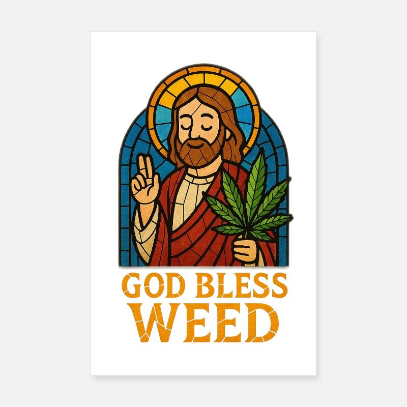 God Bless Weed Poster 20 x 30 cm