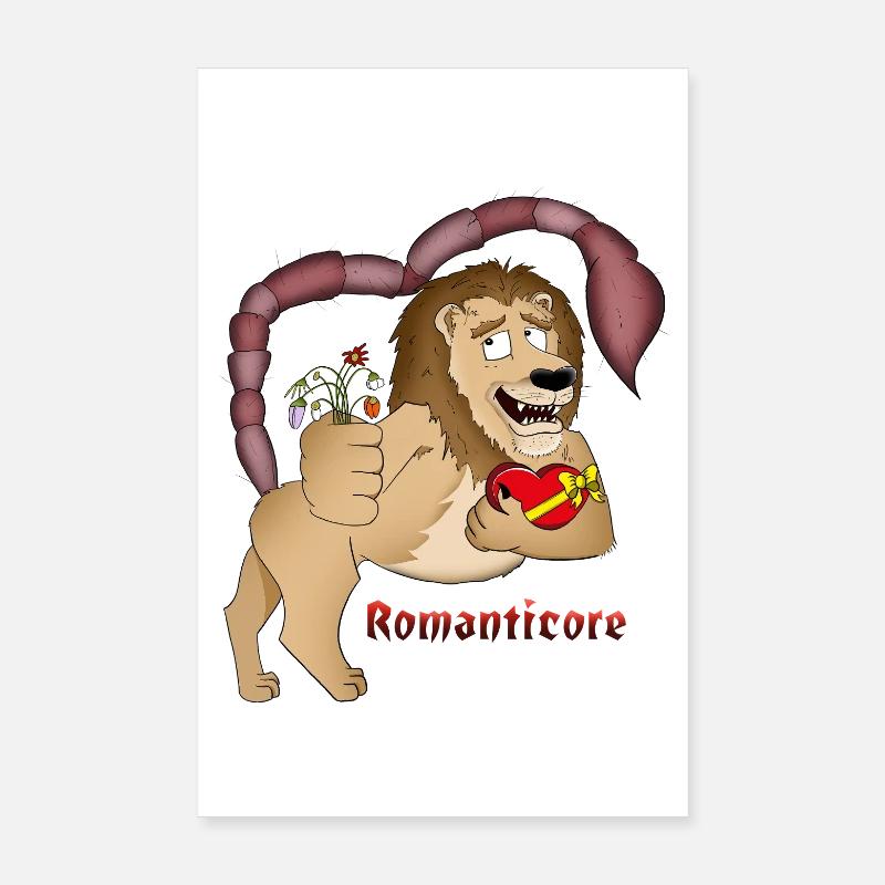Design romantique de Manticore - Poster 20 x 30 cm - blanc