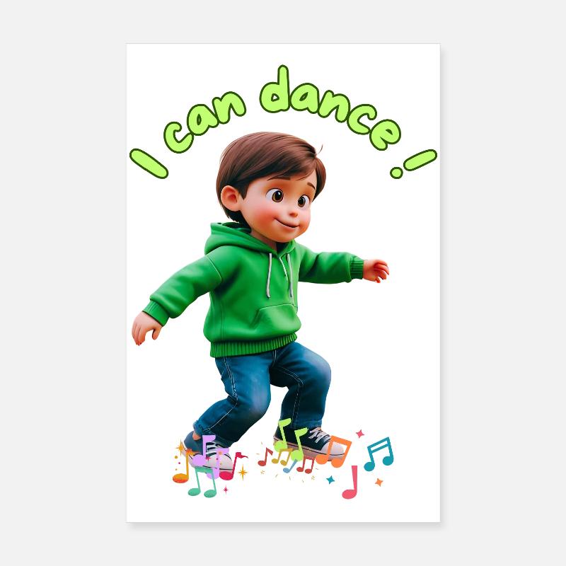 Petit garçon et notes de musiques  Poster 20 x 30 cm