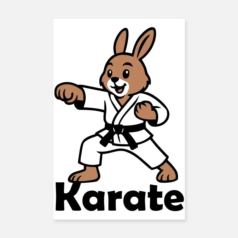 Karate Hase Poster 20x30 cm