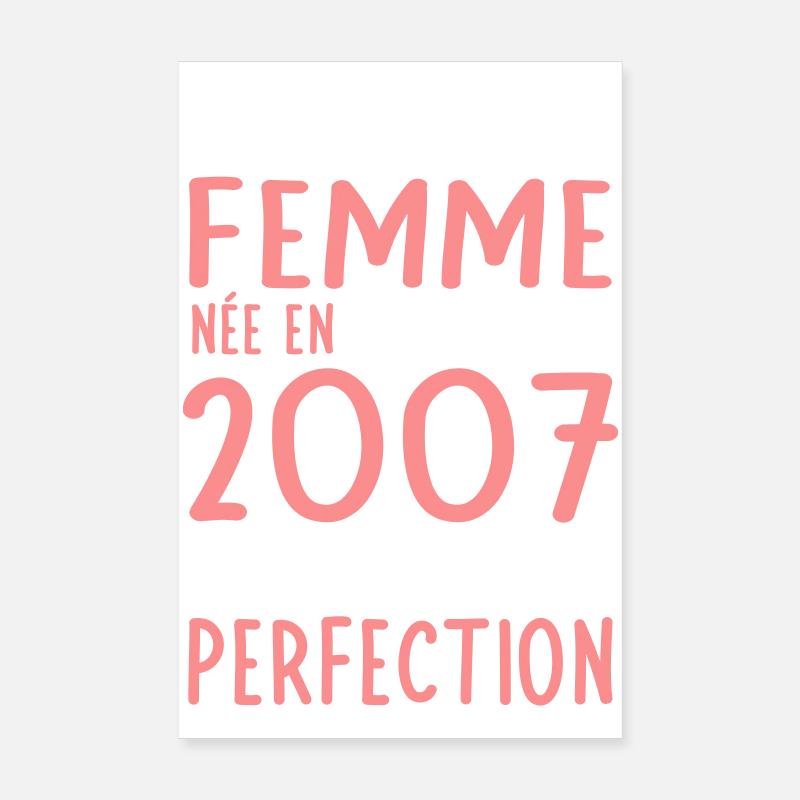 18th birthday - born in October 2007 Poster 8" x 12" (20x30 cm)