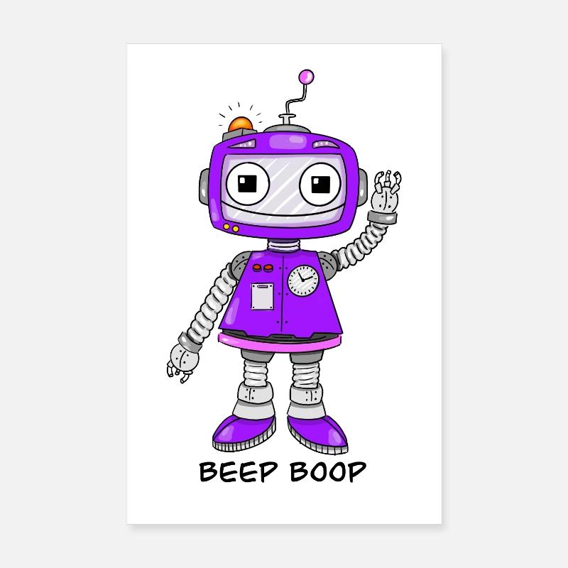 Purple Robot Poster 8" x 12" (20x30 cm)