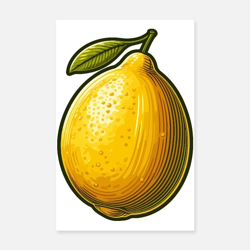 Vibrant retro graphic lemon Poster 8" x 12" (20x30 cm)