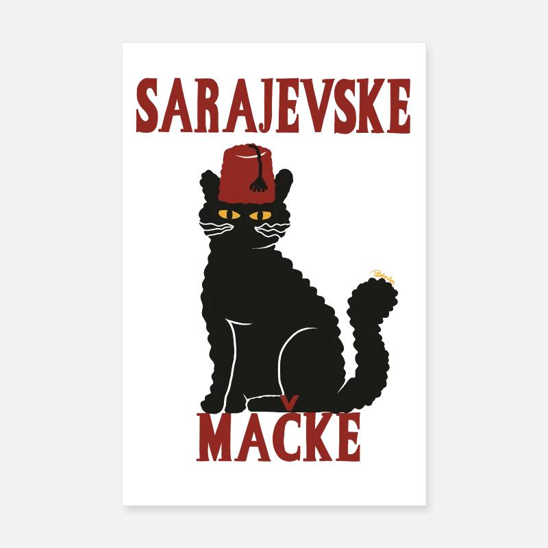 Katze Sarajevo Fez Poster 20x30 cm