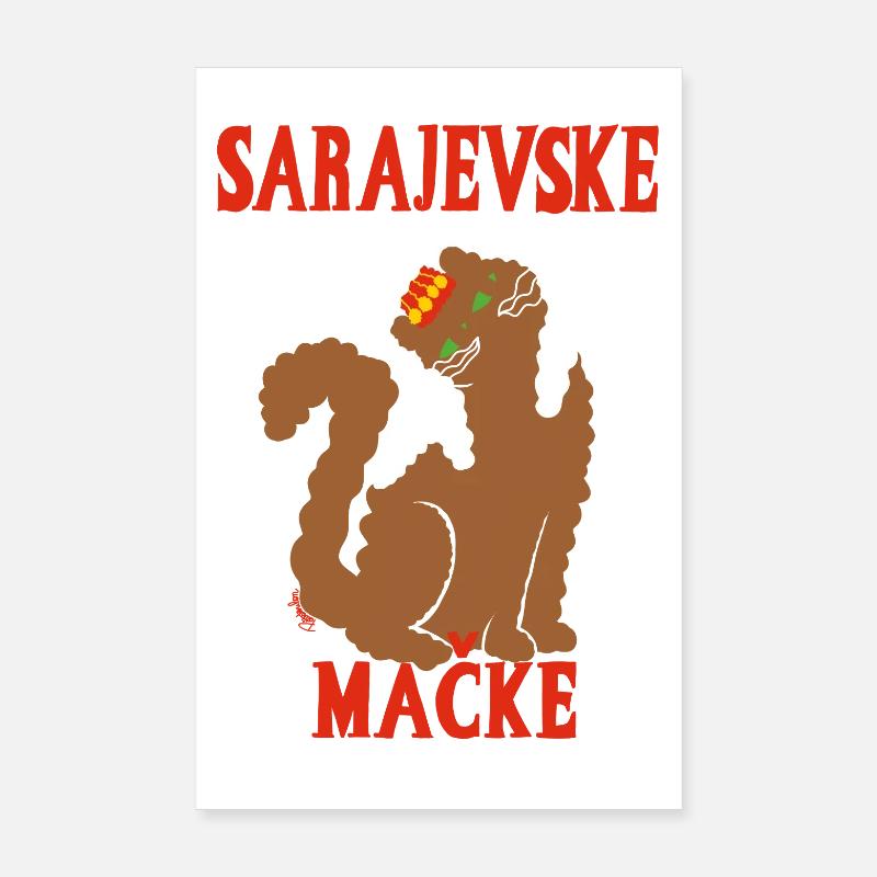 Chat de Sarajevo Bosnie  Poster 20 x 30 cm