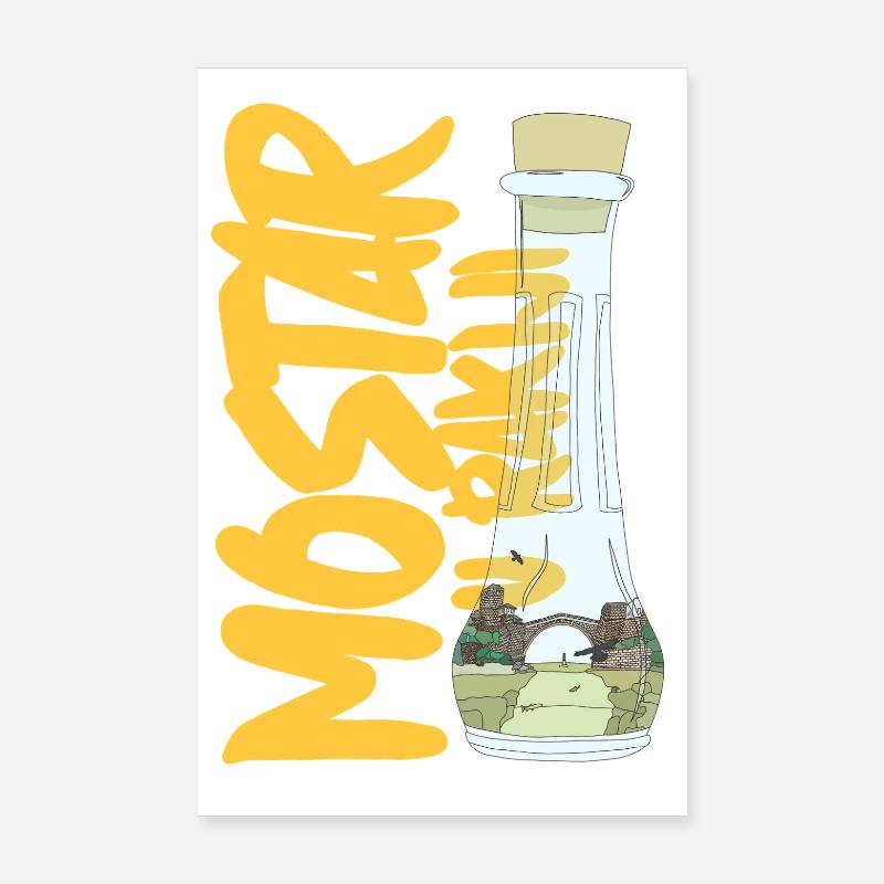 Mostar en Rakija Poster 20 x 30 cm