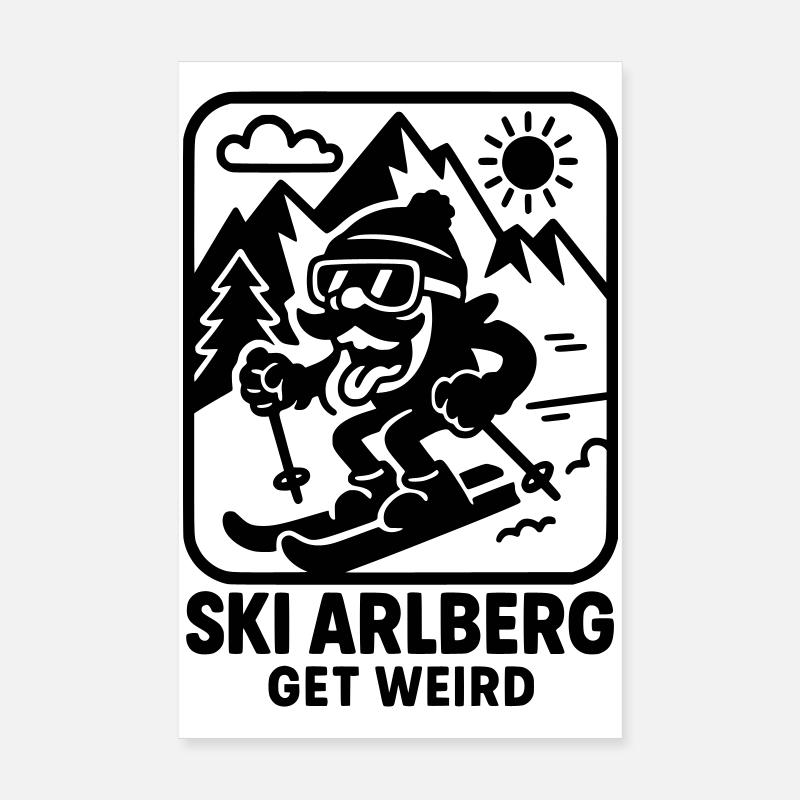 ski arlberg verrückt witzig Poster 20x30 cm