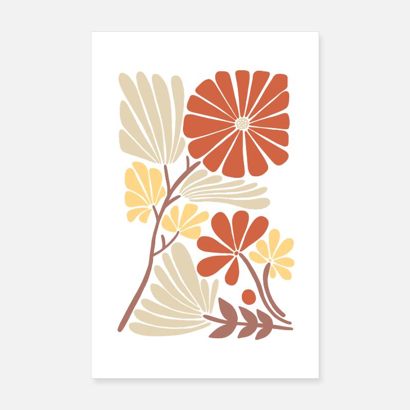 Boho Blumen Muster Poster 20x30 cm