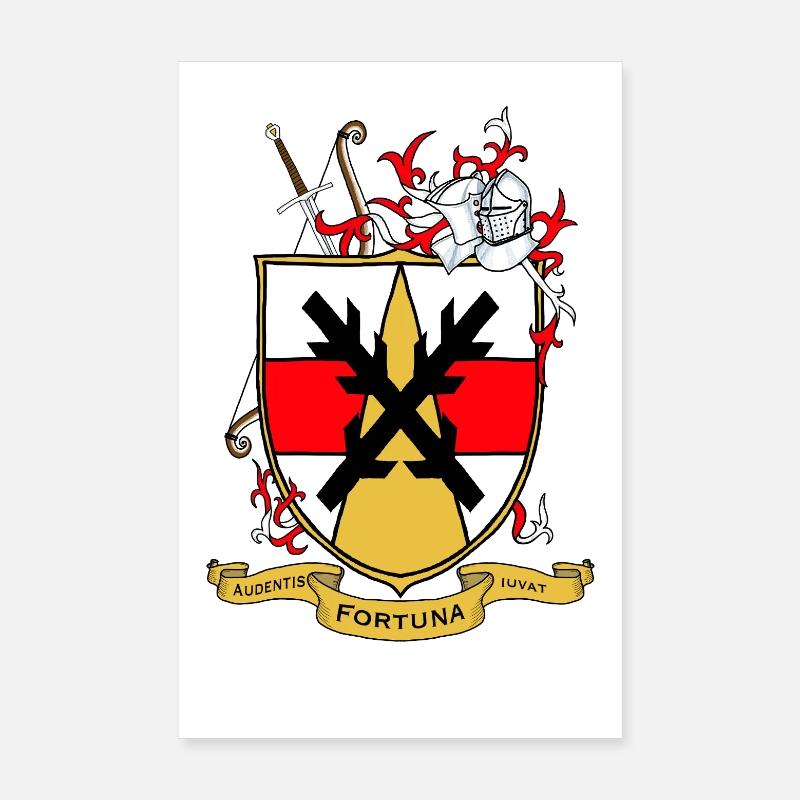 Fortuna Wappen Schild mit Helm Poster 20x30 cm