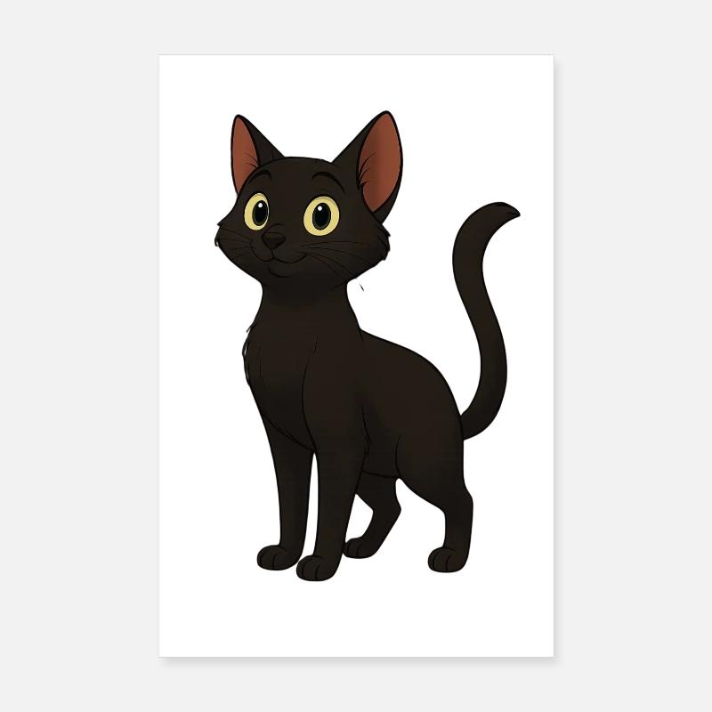 Schwarze Katze Goldene Augen Poster 20x30 cm