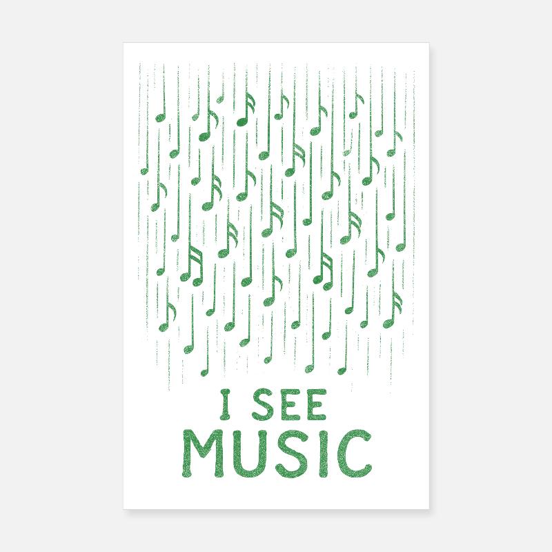 I See Music: Abstract Rain of Notes Poster 8" x 12" (20x30 cm)